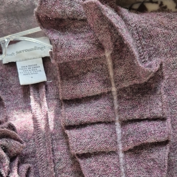 Soft Surroundings Lavender Cardigan with Floral Accents - Picture 10 of 10